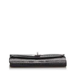 Hermes Black Alligator Leather Kelly Wallet