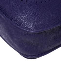 Pre Owned Hermes Ultraviolet Clemence Leather Evelyne III GM Bag