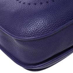 Pre Owned Hermes Ultraviolet Clemence Leather Evelyne III GM Bag