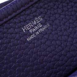 Pre Owned Hermes Ultraviolet Clemence Leather Evelyne III GM Bag