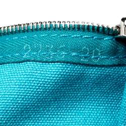 Pre Owned Hermes Blue Atoll Canvas Beach Tote