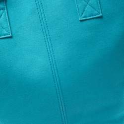 Pre Owned Hermes Blue Atoll Canvas Beach Tote