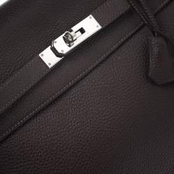 Pre Owned Hermes Cacao Togo Leather Palladium Hardware Kelly Sellier 35 Bag