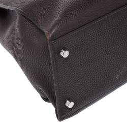 Pre Owned Hermes Cacao Togo Leather Palladium Hardware Kelly Sellier 35 Bag