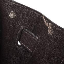 Pre Owned Hermes Cacao Togo Leather Palladium Hardware Kelly Sellier 35 Bag