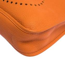Hermes Orange Clemence Leather Evelyne III GM Bag