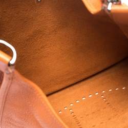 Hermes Orange Clemence Leather Evelyne III GM Bag