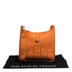 Hermes Orange Clemence Leather Evelyne III GM Bag