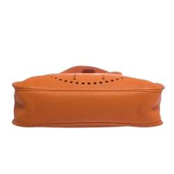 Hermes Orange Clemence Leather Evelyne III GM Bag
