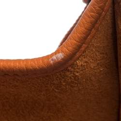 Hermes Orange Clemence Leather Evelyne III GM Bag