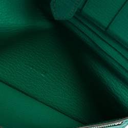 Pre Owned Hermes Menthe Chevre Leather Bearn Gusset Wallet