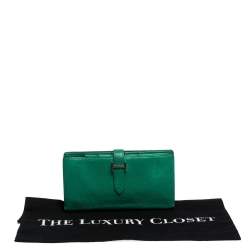 Pre Owned Hermes Menthe Chevre Leather Bearn Gusset Wallet