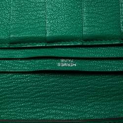 Pre Owned Hermes Menthe Chevre Leather Bearn Gusset Wallet
