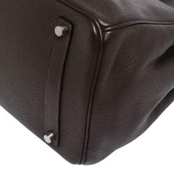Hermes Cacao Vache Liegee Leather Palladium Hardware Birkin 35 Bag