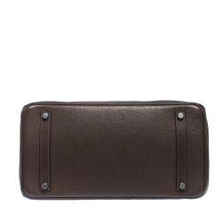Hermes Cacao Vache Liegee Leather Palladium Hardware Birkin 35 Bag