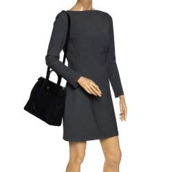 Hermes Black Canvas and Leather 2 in 1 Herbag 31