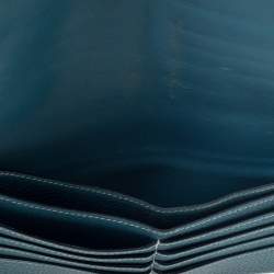 Pre Owned Hermes Blue Vache Liegee Leather Dogon Wallet