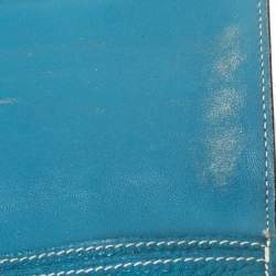 Pre Owned Hermes Blue Vache Liegee Leather Dogon Wallet