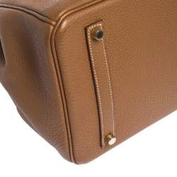 Hermes Gold Togo Leather Gold Hardware Birkin 35 Bag