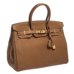 Hermes Gold Togo Leather Gold Hardware Birkin 35 Bag