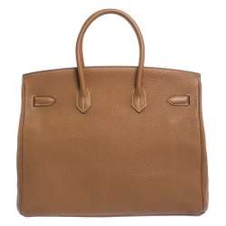 Hermes Gold Togo Leather Gold Hardware Birkin 35 Bag