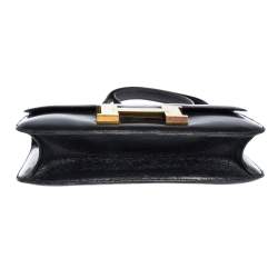 Pre Owned Hermes Blue Nuit Box Calf Leather Gold Hardware Constance 23 Bag