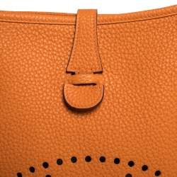 Pre Owned Hermes Feu Clemence Leather Evelyne III PM Bag