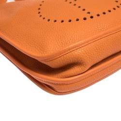 Pre Owned Hermes Feu Clemence Leather Evelyne III PM Bag