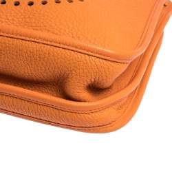 Pre Owned Hermes Feu Clemence Leather Evelyne III PM Bag