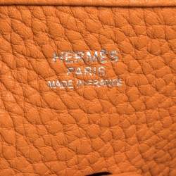 Pre Owned Hermes Feu Clemence Leather Evelyne III PM Bag