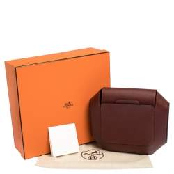 Pre Owned Hermes Rouge H Epsom Leather Octogone Clutch