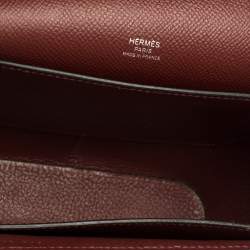 Pre Owned Hermes Rouge H Epsom Leather Octogone Clutch