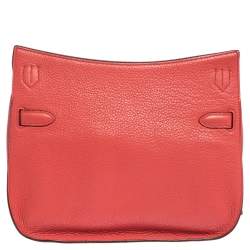 Pre Owned Hermes Rouge Casaque Clemence Leather Palladium Hardware Jypsiere 28 Bag
