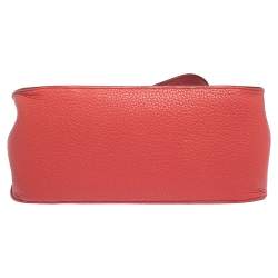 Pre Owned Hermes Rouge Casaque Clemence Leather Palladium Hardware Jypsiere 28 Bag