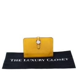 Pre Owned Hermes Soleil Swift Leather Dogon Wallet