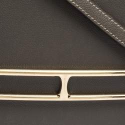 Pre Owned Hermes Etoupe Evercolor Leather Roulis 23 Bag