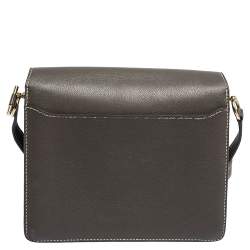 Pre Owned Hermes Etoupe Evercolor Leather Roulis 23 Bag