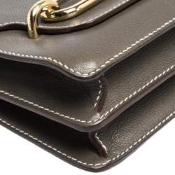 Pre Owned Hermes Etoupe Evercolor Leather Roulis 23 Bag