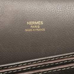 Pre Owned Hermes Etoupe Evercolor Leather Roulis 23 Bag