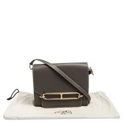Pre Owned Hermes Etoupe Evercolor Leather Roulis 23 Bag