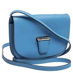 Pre Owned Hermes Blue Agate Swift Leather Mini Convoyeur Bag