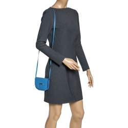 Pre Owned Hermes Blue Agate Swift Leather Mini Convoyeur Bag