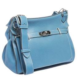Pre Owned Hermes Blue Jean Togo Leather Palladium Hardware Jypsiere 34 Bag