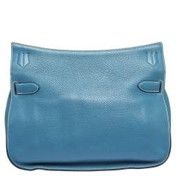 Pre Owned Hermes Blue Jean Togo Leather Palladium Hardware Jypsiere 34 Bag