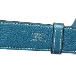 Pre Owned Hermes Blue Jean Togo Leather Palladium Hardware Jypsiere 34 Bag
