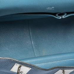 Pre Owned Hermes Blue Jean Togo Leather Palladium Hardware Jypsiere 34 Bag