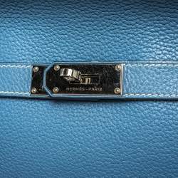 Pre Owned Hermes Blue Jean Togo Leather Palladium Hardware Jypsiere 34 Bag