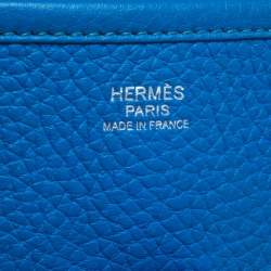 Pre Owned Hermes Blue Clemence Leather Evelyne III GM Bag
