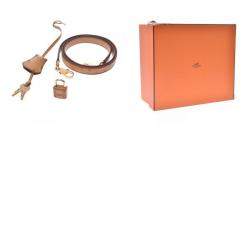 Hermes Chestnut Ostrich Leather Gold Hardware Kelly Sellier 28 Bag 