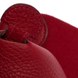 Pre Owned Hermes Rouge Vif Togo Leather Evelyne I PM Bag